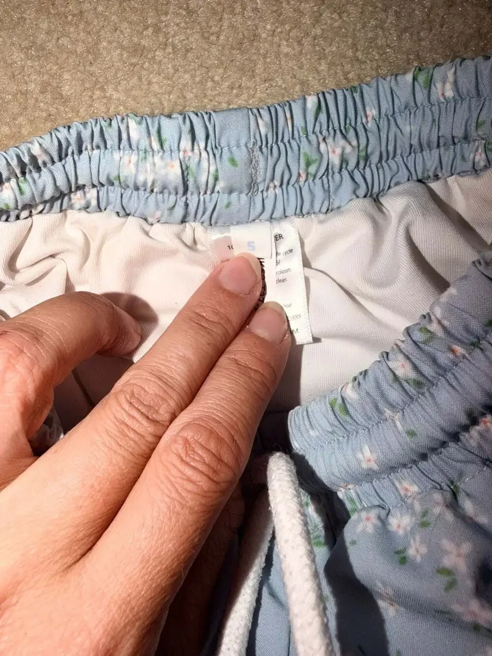 Eliza James Kids Light Blue Ditsy Floral Print Drawstring swimsuit Shorts